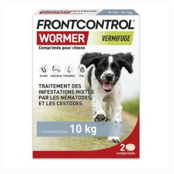 Frontline Frontcontrol Wormer vermifuge pour chien 1 comprimé par 10kg x2