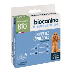 Biocanina Pipettes Répulsives Chien 15KG à 30KG 3 pipettes