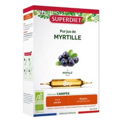 Superdiet pur jus de Myrtille bio 20 ampoules