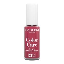 Poderm Color Care Vernis à Ongles Soin Tea Tree Rouge Rose 8ml
