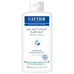 Cattier Gel nettoyant purifiant bio peau grasse imperfections 200 ml