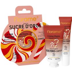 Florame Coffret-Cadeau Sucre d'Orge Duo de soins au parfum sucré pour les lèvres et les mains