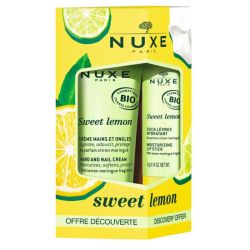 Nuxe Sweet Lemon Crème Mains et Ongles Bio 30 ml + Stick Lèvres Hydratant Bio 4 g