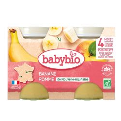 Babybio Banane Pomme de Nouvelle-Aquitaine 2 x;130 g