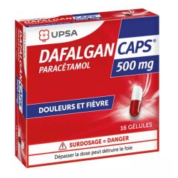 UPSA DafalganCaps 500 mg Paracétamol 16 gélules