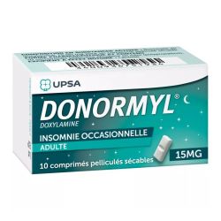 Upsa Donormyl 15mg doxylamine 10 comprimés sécables