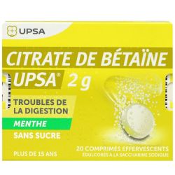 Citrate de bétaïne 20 comprimés effervescents menthe 2g