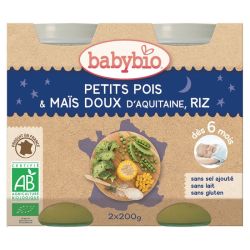 Petit pot Bonne Nuit Petits Pois Maïs Riz 2x200g