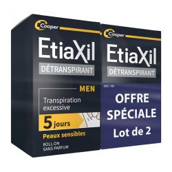 Etiaxil détranspirant déodorant Men roll-on aisselles peaux sensibles 2x15ml