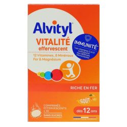 Vitalité effervescent 12 vitamines 8 minéraux fer magnésium 30 comprimés