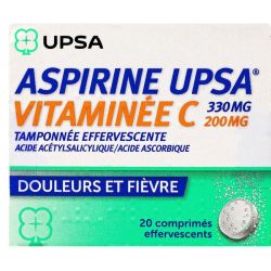 Aspirine vitaminée C 200mg 20 comprimés effervescents