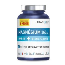 Granions Magnésium Marin 360mg + bisglycinate format éco 6 mois 180 comprimés