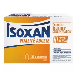 Isoxan Vitalité adulte triple action 20 comprimés