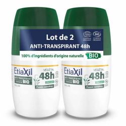 Etiaxil anti-transpirant déodorant roll-on végétal 48H Thé Vert Bio 2x50ml