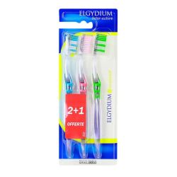 2 + 1 brosses à dents inter-actives Souple