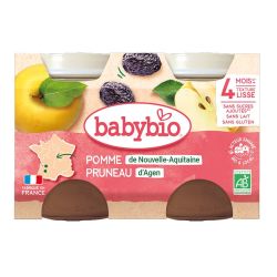 Babybio Pomme de Nouvelle-Aquitaine Pruneau d'Agen 2 x 130 g