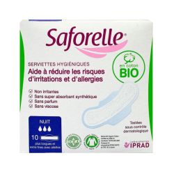 10 serviettes hygiéniques nuit extra-fines avec ailettes