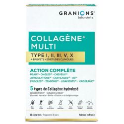 Granions Collagène + Multi Type I, II, III, V, 60 comprimés sécables