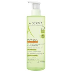 A-derma Exomega Control gel lavant émollient 2 en 1 anti grattage 500ml