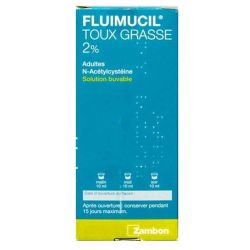 Fluimucil expectorant 2% Acétylcystéine adulte sans sucre framboise 200ml