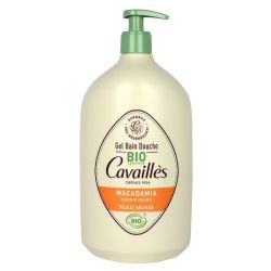 Gel bain douche peau sèche huile Macadamia bio 1L