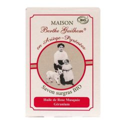 Savon surgras bio huile rose musquée géranium 100g