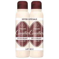 Cavaillès déodorants Homme spray fraîcheur 48H 2x150ml