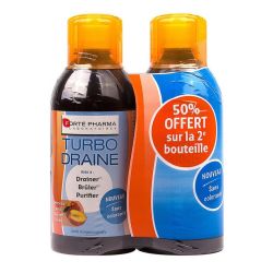 Turbodraine solution buvable goût thé vert pêche 2x500ml