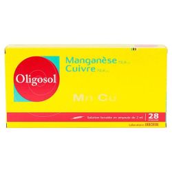 Oligosol Manganèse Cuivre 28 Ampoules