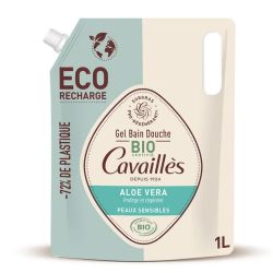 Cavaillès eco recharge gel bain et douche aloe vera bio peaux sensibles 1litre