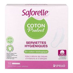 Serviettes hygiéniques extra-fines avec ailettes x10