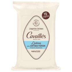 Cavaillès Lingettes Intimes antibactérien 15 lingettes