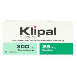 Klipal codéine 300mg/25mg 16 comprimés