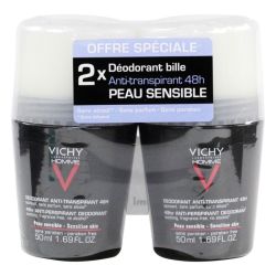 Déodorant à bille 48h homme anti-transpirant peau sensible 2x50ml