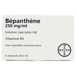 Bépanthène 250mg/ml sol injectable 6 ampoules 2ml