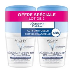 Vichy déodorant minéral 48h roll-on lot de 2 x 50ml