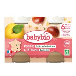 Babybio Pomme de Nouvelle-Aquitaine Châtaigne d'Ardèche 2 x 130g