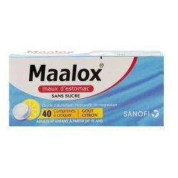 Maalox maux estomac citron 40 comprimés à croquer