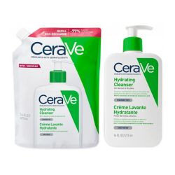 CeraVe Crème Lavante Hydratante 473 ml + Éco-Recharge 473 ml