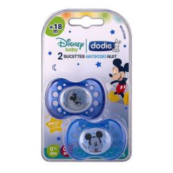 Duo sucettes anatomiques nuit 18m+ Disney Mickey