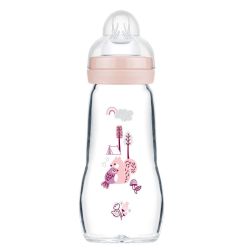 MAM Biberon Verre Colors of Nature Rose 260 ml +2 mois