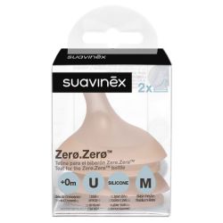 Suavinex Lot de 2 Tétines Zerø.Zerø 1 Trou Fair Débit Moyen