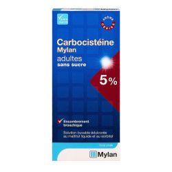 Carbocistéine 5% sirop adulte Mylan sans sucre