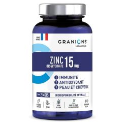 Granions Zinc Bisglycinate 15mg peau et cheveux 60 gélules