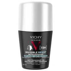 Vichy homme déodorant invisible resist dermo-détranspirant 72h roll-on 50 ml