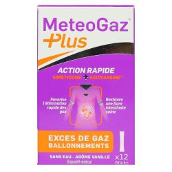 MeteoGaz action rapide excès gaz ballonnements vanille 12 sticks