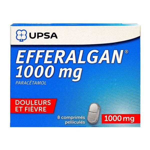 EfferalganTab 1g 8 comprimés pelliculés