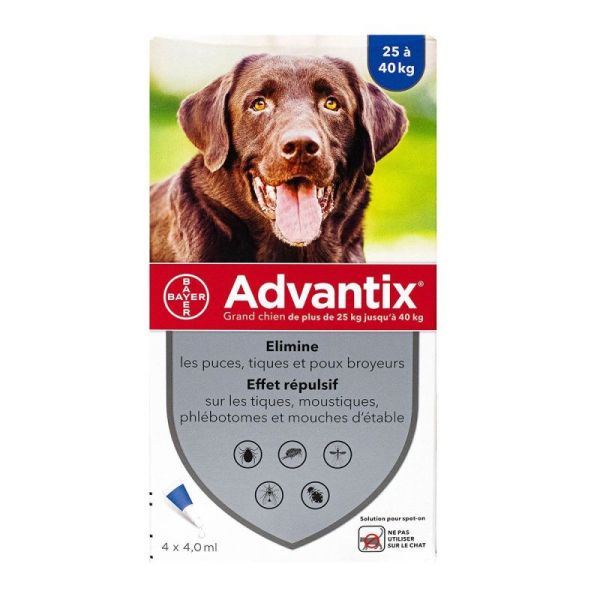 Advantix grand chien 25-40kg 4 pipettes