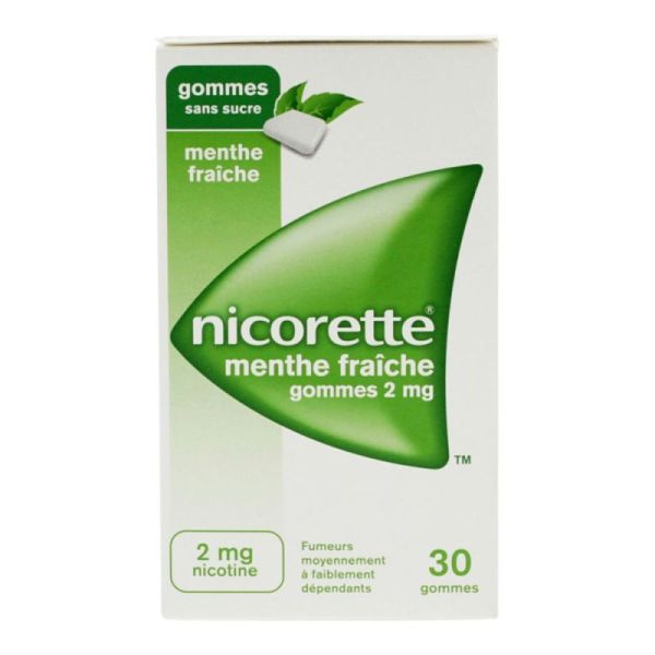 Nicorette 2mg Menthe Fraîche 30 gommes