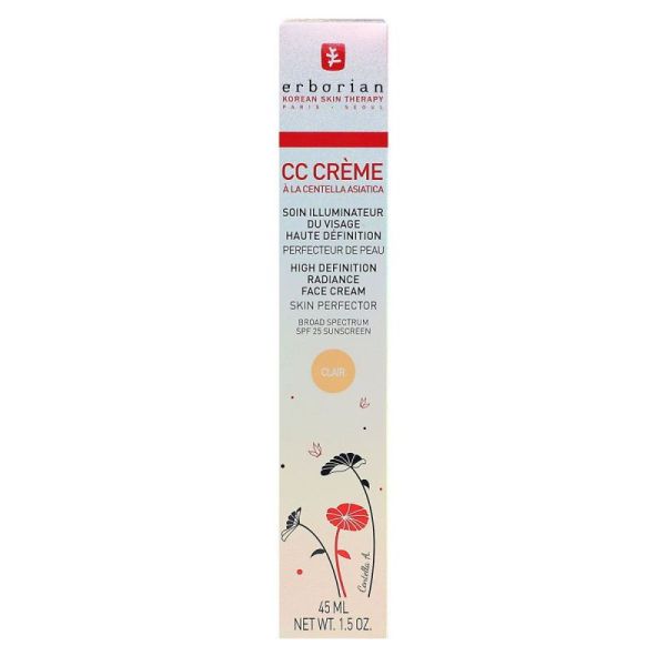 CC crème Centella asiatica soin illuminateur visage SPF25 teinte claire 45ml